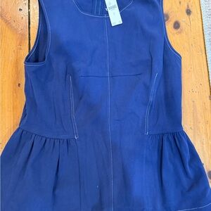Maeve Sleeveless Peplum Top in Navy Blue